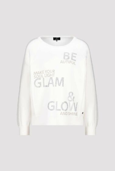Monari Pullover Strassteentjes en Studs Off-white 