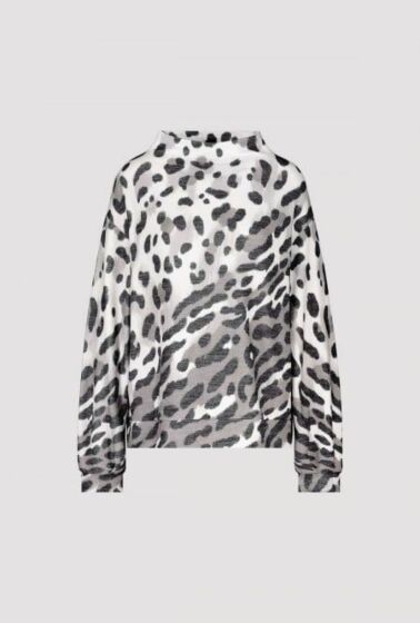 Monari Shirt Luipaardprint Frozen Green