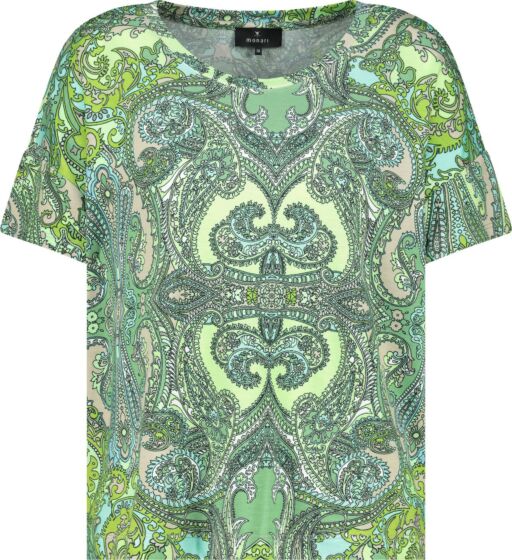 Monari T-Shirt Bamboo Pattern Gemustert