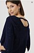 Monari Pullover Pailletten Navy 