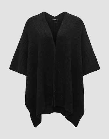 Opus Ablanki Gebreide Cape Sparkle Black-0