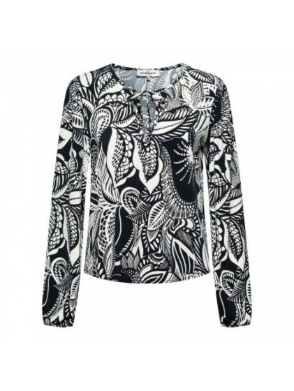 Woman And Co Top Liana Art Leave Black