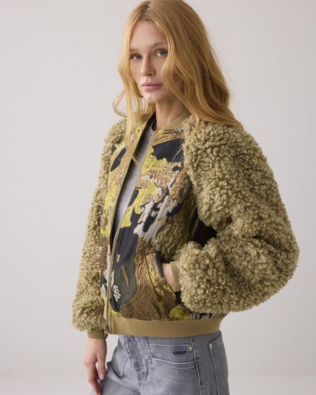 Summum Jacket Bomber Jacuard Teddy Mix