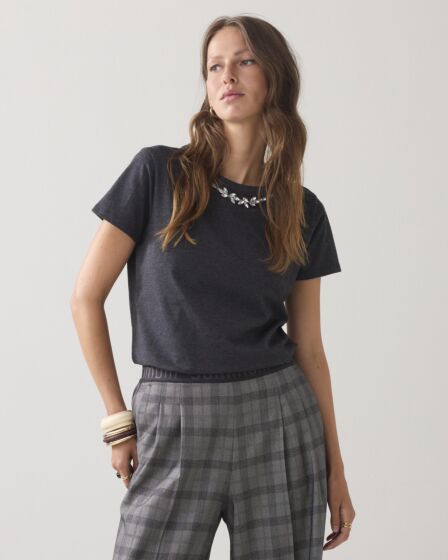 Summum T-shirt Necklace Detail Antracite