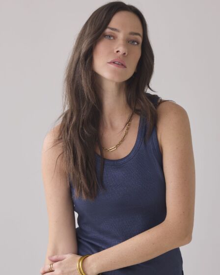 Summum Woman Rib Tanktop Navy Nior