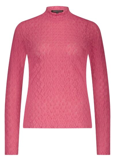 Tramontana Ajour Mock Neck Top Rosewood