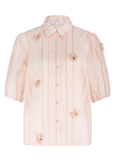 Tramontana Flower Applique Blouse Peach Infusion