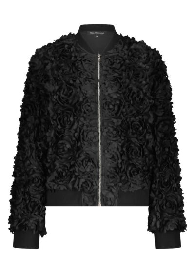 Tramontana Bomber Jacket 3D Flowers Black