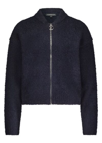 Tramontana Boucle Cardigan Zipper Midnight