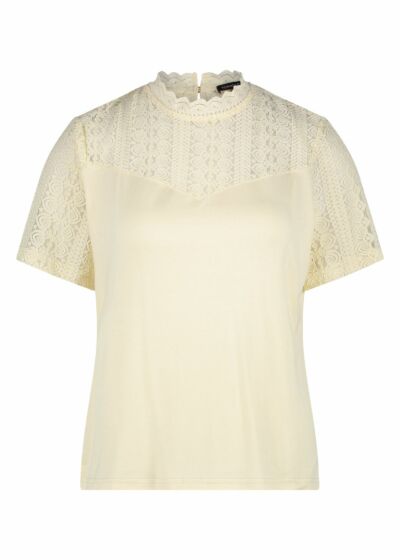 Tramontana Top S/S Lace Detail Cream 