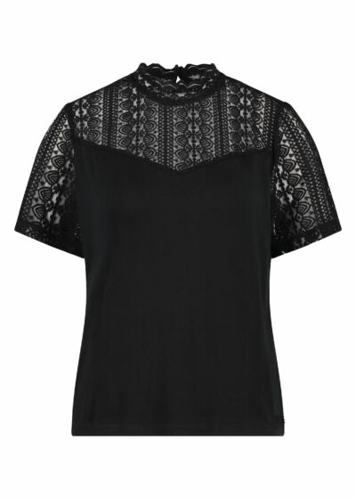 Tramontana TopS/S Lace Detail Black