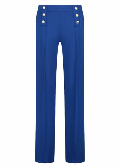 Tramontana Pants Wide Leg Sailor Details Blue 