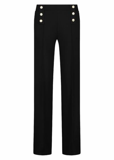 Tramontana Pants Wide Leg Sailor Details Black