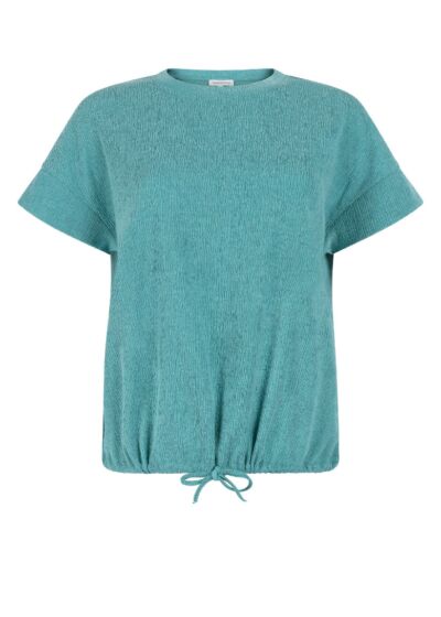 Tramontana Crinkeld Short Sleeve Top Aqua Blue 