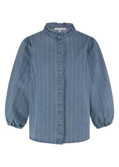 Tramontana Pinstripe Denim Blouse Blue 