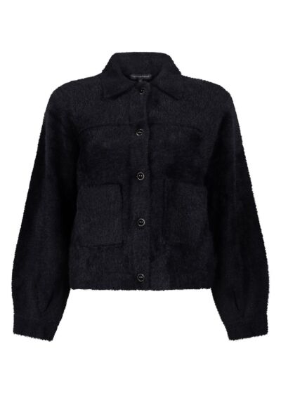 Tramontana Feather Yarn Jacket Black