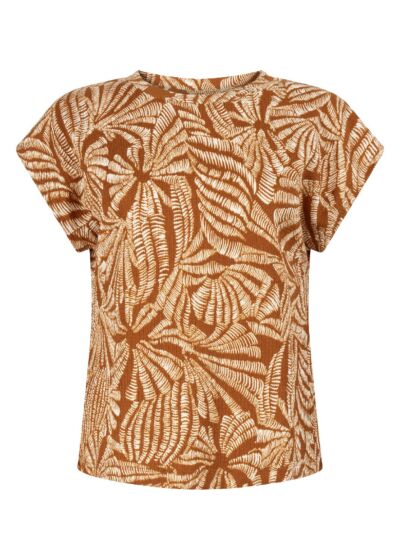 Tramontana Top Flowy Shells Print Browns