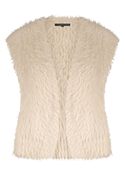 Tramontana Hairy Yarn Vest Stone 