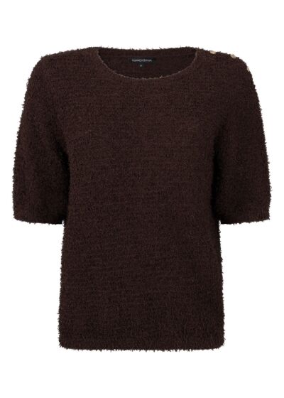 Tramontana Jumper Button Detail Chocolate 
