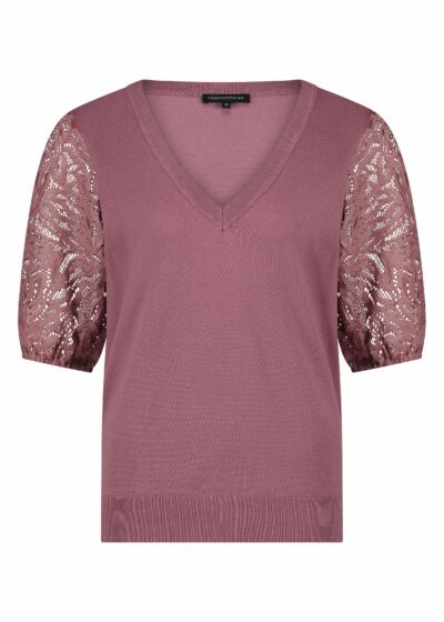 Tramontana Jumper Lace Sleeves Guava