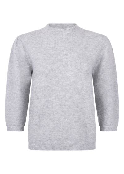 Tramontana Short Sleeve Jumper Puffed Grey Melange