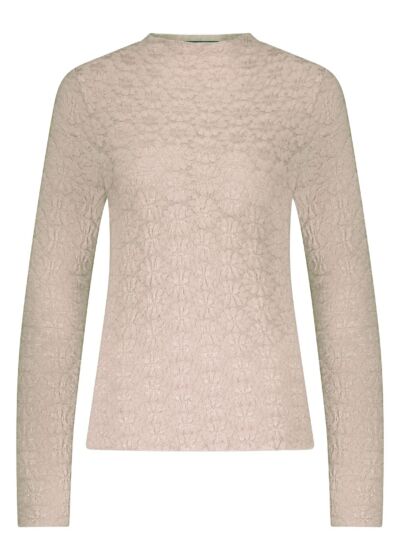 Tramontana Brushed Stretch Lace Top Stone