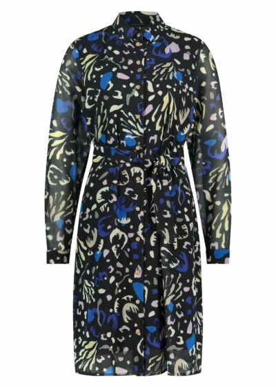 Tramontana Dress Abstract Florals Print Blacks