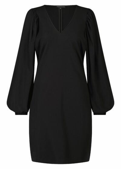 Tramontana Dress Jersey Puff Sleeves Black