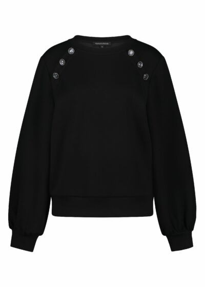 Tramontana Sweater Sailor Buttons Black