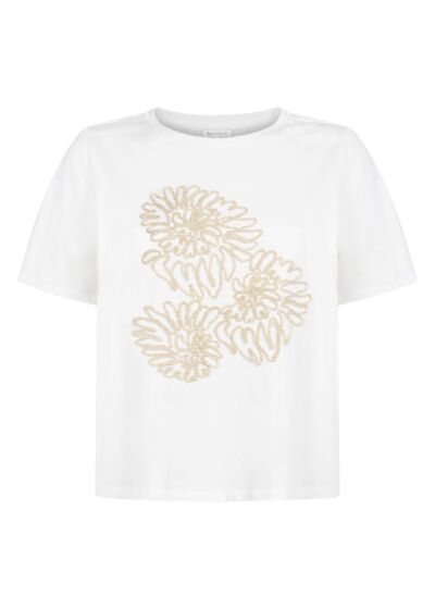 Tramontana Embroidered Artwork T-shirt Offwhite