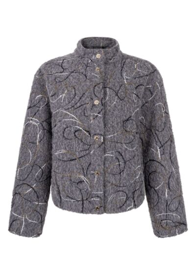 Tramontana Graphic Teddy Jacket Grey Melange 