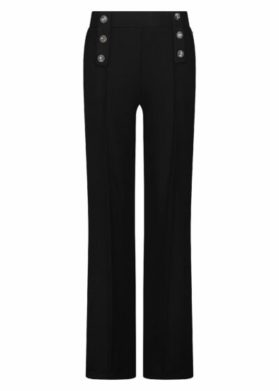 Tramontana Trousers Sailor Buttons Black