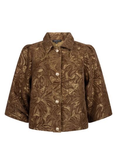 Tramontana Velvet Jacquard Jacket Cinnamon