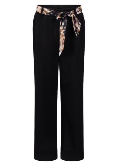 Tramontana Wide-Leg Trousers Scarf Aubergine Noir 