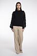 Rino & Pelle Knitted Pullover Fancy Sleeves Black
