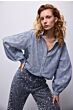 Summum Woman Blouse Scatterend Embrostripe Mist