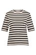 Studio Anneloes Annika Rib T-shirt Offwhite/Black