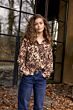 Tramontana Blouse Fading Diamonds Print Browns