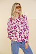 Geisha Blouse Flower Light Sand / Fuchsia