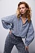 Summum Woman Blouse Scatterend Embrostripe Mist