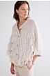 Summum Woman Cardigan 3/4 Sleeve Fringe Knit 