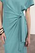Tramontana Crinkeld Dress Wrap Detail Aqua Blue 