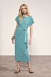 Tramontana Crinkeld Dress Wrap Detail Aqua Blue 