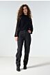 Tramontana Fancy Lace Crinkle Top Black 