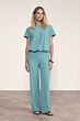 Tramontana Crinkled Wide Leg Trousers Aqua Blue 