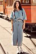 Tramontana Pinstripe Denim Blouse Blue 