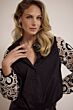 Tramontana Embroidered Sleeve Blouse Black 
