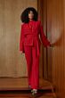 Studio Anneloes Flair Honeycomb Trousers Deep Red
