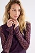 Tramontana Top Flared Cuff Aubergine Noir