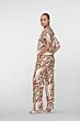 Geisha Broek bi-color Swirl Print Ecru Tabacco